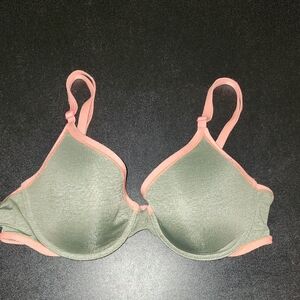 Green and Pink Women's Bra